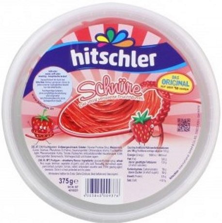 Hitschler Erdbeerschnüre / Fruchtgummischnüre (375g)