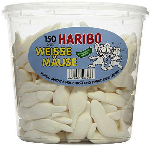 Haribo Weisse Mäuse, 1er Pack (1 x 1.05 kg Dose)